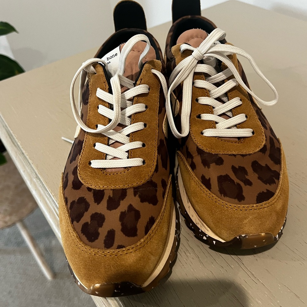 rag & bone Brown Leopard Print Athletic Shoes